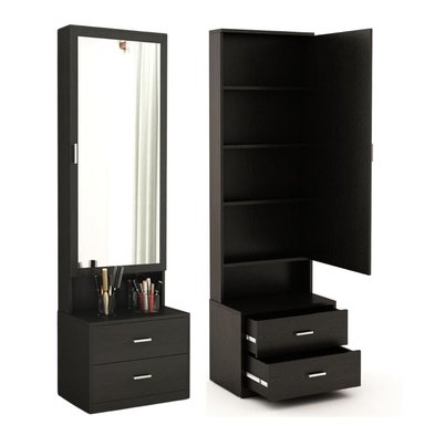 TOCADOR CON ESPEJO SAMI NEGRO MUEBLES GAUDI