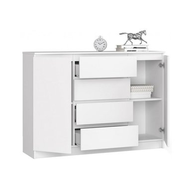 COMODA MUEBLES GAUDI RUTER 4 CAJONES BLANCO