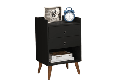 VELADOR MARCU 2 CAJONES NEGRO MUEBLES GAUDI