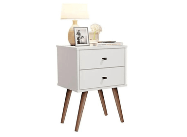 VELADOR FLOR 2 CAJONES BLANCO MUEBLES GAUDI