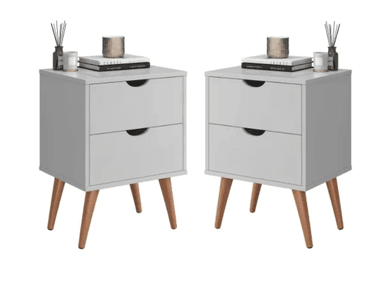 VELADOR TURIN X2 UNID 2 CAJONES BLANCO MUEBLES GAUDI