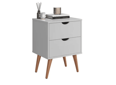 VELADOR TURIN 1UNID 2 CAJONES BLANCO MUEBLES GAUDI