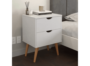 VELADOR TURIN 1UNID 2 CAJONES BLANCO MUEBLES GAUDI - 2