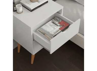 VELADOR TURIN 1UNID 2 CAJONES BLANCO MUEBLES GAUDI - 3