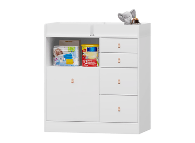 COMODA MUEBLES GAUDI CAMBIADOR BEBE ADINA 4 CAJONES BLANCO