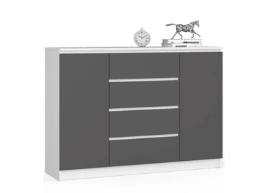 COMODA RUTER BLANCO Y NEGRO - MUEBLES GAUDI