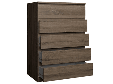 COMODA MUEBLES GAUDI TREVI 5 CAJONES MARRON