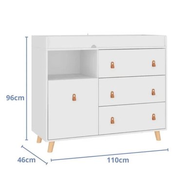 COMODA MUEBLES GAUDI CAMBIADOR DE BEBE ZIGOR BLANCO - 3