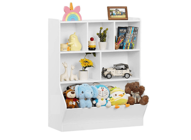 LIBRERO MUEBLES GAUDI BLANCO JUGUETERO ORGANIZADOR INFANTIL EDURNE 3 NIVELES