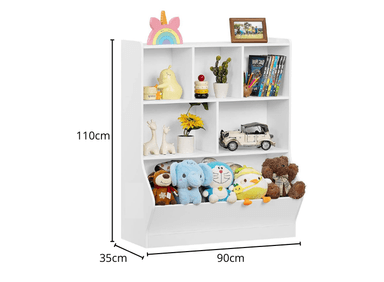 LIBRERO MUEBLES GAUDI BLANCO JUGUETERO ORGANIZADOR INFANTIL EDURNE 3 NIVELES - 4
