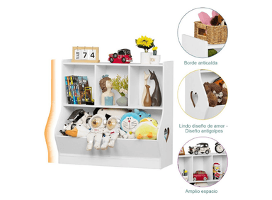 LIBRERO MUEBLES GAUDI BLANCO JUGUETERO ORGANIZADOR INFANTIL CAREY - 3