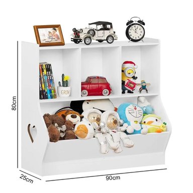 LIBRERO MUEBLES GAUDI BLANCO JUGUETERO ORGANIZADOR INFANTIL CAREY - 4