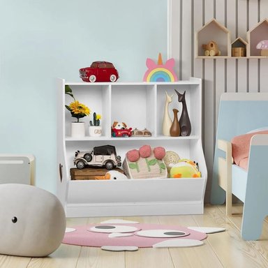 LIBRERO MUEBLES GAUDI BLANCO JUGUETERO ORGANIZADOR INFANTIL CAREY - 5
