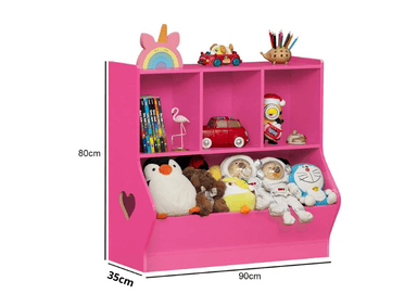 LIBRERO MUEBLES GAUDI FUCSIA JUGUETERO ORGANIZADOR INFANTIL CAREY - 3