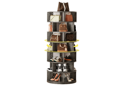 ZAPATERA MUEBLES GAUDI ROBLE GRIS GIRATORIA OPHELIA