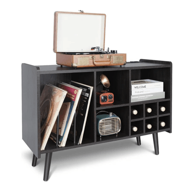 MUEBLE ESTANTE TOCADISCO BAR CALMET NEGRO MUEBLES GAUDI