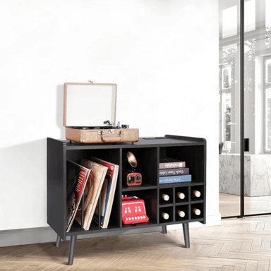 MUEBLE ESTANTE TOCADISCO BAR CALMET NEGRO MUEBLES GAUDI - 2