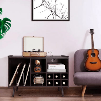 MUEBLE ESTANTE TOCADISCO BAR CALMET NEGRO MUEBLES GAUDI - 3