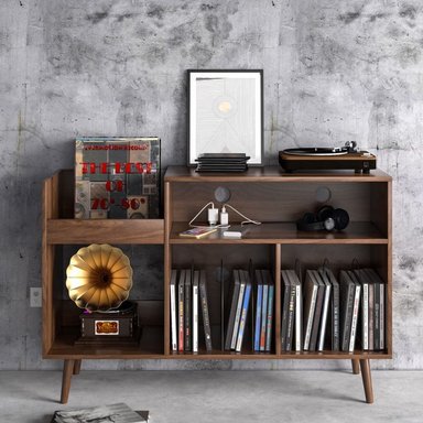 MUEBLE ESTANTE TOCADISCO CLOVIS CARAMELO MUEBLES GAUDI - 2