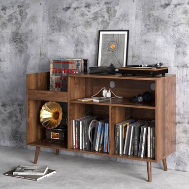 MUEBLE ESTANTE TOCADISCO CLOVIS CARAMELO MUEBLES GAUDI - 6