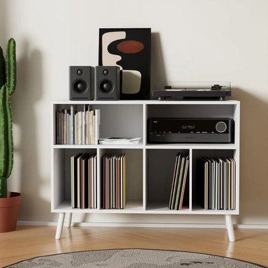 MUEBLE ESTANTE TOCADISCO FREYA BLANCO MUEBLES GAUDI - 4