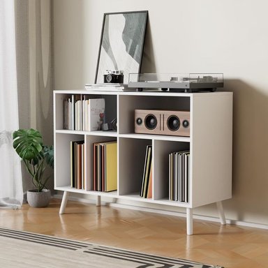 MUEBLE ESTANTE TOCADISCO FREYA BLANCO MUEBLES GAUDI - 7