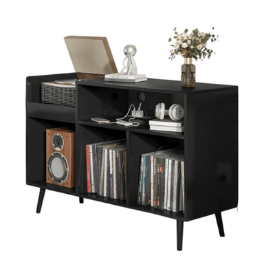 MUEBLE ESTANTE TOCADISCO CLOVIS NEGRO MUEBLES GAUDI