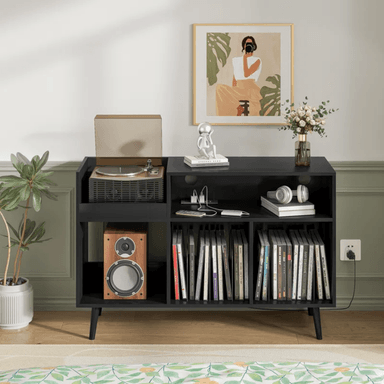 MUEBLE ESTANTE TOCADISCO CLOVIS NEGRO MUEBLES GAUDI - 3