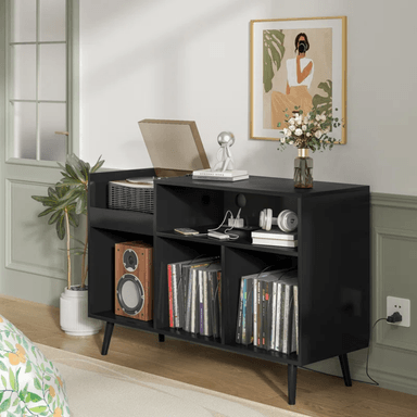 MUEBLE ESTANTE TOCADISCO CLOVIS NEGRO MUEBLES GAUDI - 4