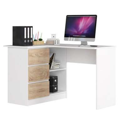 ESCRITORIO EN L PALMER BLANCO Y DUNA MUEBLES GAUDI