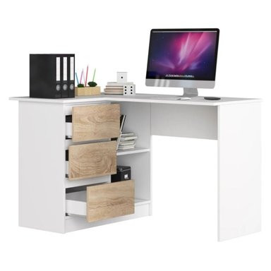 ESCRITORIO EN L PALMER BLANCO Y DUNA MUEBLES GAUDI - 3