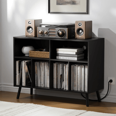MUEBLE ESTANTE TOCADISCO FREYA NEGRO MUEBLES GAUDI - 2