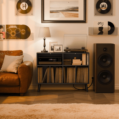 MUEBLE ESTANTE TOCADISCO FREYA NEGRO MUEBLES GAUDI - 3