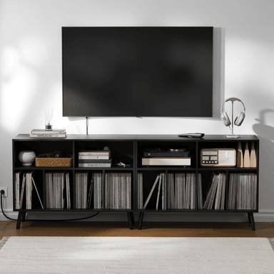 MUEBLE ESTANTE TOCADISCO FREYA NEGRO MUEBLES GAUDI - 4