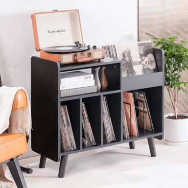 MUEBLE ESTANTE TOCADISCO MARC NEGRO MUEBLES GAUDI - 4