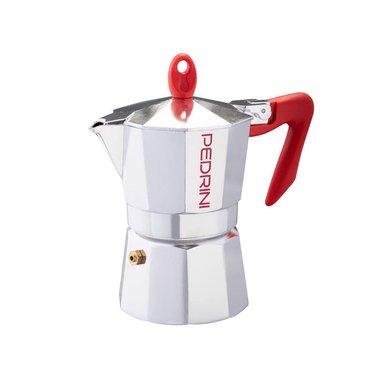 CAFETERA PEDRINI KAFFETTIERA MOKA ITALIANA MANGO ROJO 3TZ