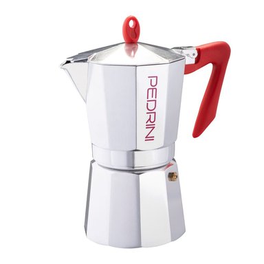 CAFETERA PEDRINI KAFFETTIERA MOKA ITALIANA MANGO ROJO 9TZ - 1