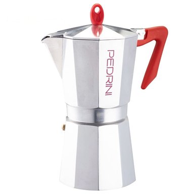 CAFETERA PEDRINI KAFFETTIERA MOKA ITALIANA MANGO ROJO 12TZ