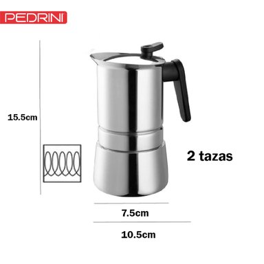 CAFETERA ACERO INOX. MOKA ITALIANA 2TZ - 3