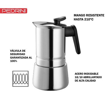 CAFETERA ACERO INOX. MOKA ITALIANA 2TZ - 4