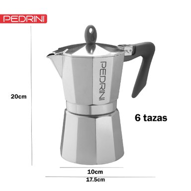 CAFETERA PEDRINI KAFFETTIERA EXPRESSO MOKA ITALIANA MANGO NEGRO 6TZ - 3