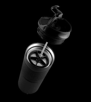 TOMADOTO CON PRENSA FRANCESA DE ACERO COLOR BLACK X 500ML