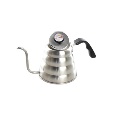 TETERA CUELLO DE CISNE CON TERMÓMETRO X 1.2 LT DE ACERO INOXIDABLE