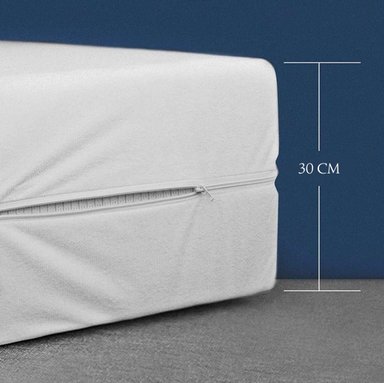 FUNDA COLCHON TEFI HOME 1.5 PLAZAS ALGODÓN PIMA BLANCO IMPERMEABLE - 3