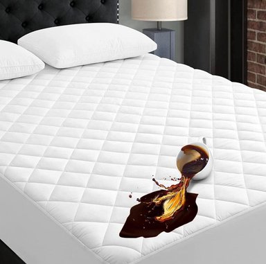 PROTECTOR COLCHÓN TEFI HOME 1.5 PLAZAS ALGODÓN PIMA BLANCO IMPERMEABLE