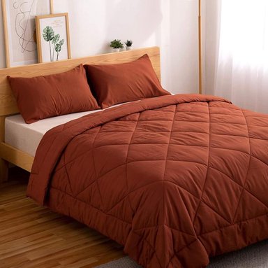 CUBRECAMA TEFI HOME MODERNO 1.5 PLAZAS ALGODÓN LISOS MONOCROMO 250 HILOS