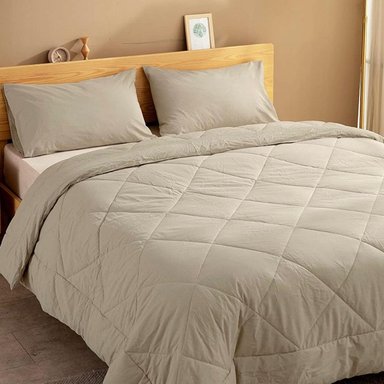 CUBRECAMA TEFI HOME MODERNO KING ALGODÓN LISOS MONOCROMO 250 HILOS