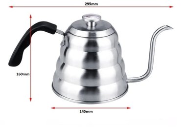 TETERA COFFEE POINT CUELLO CISNE 1.2LT TERMÓMETRO ACERO INOXIDABLE - 4