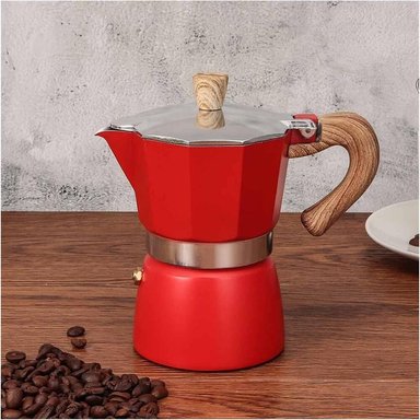 CAFETERA MOKA ITALIANA 3 TZAS VINTAGE - ROJO