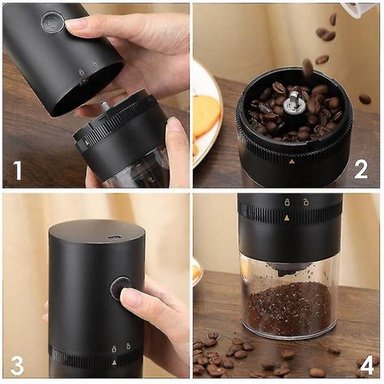 MOLINILLO COFFEE POINT ELECTRICO NEGRO CAFE PORTATIL USB 80GR - 4